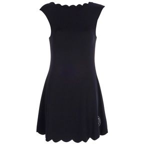 Marysia resort iga dress scalloped black beateau neckline large